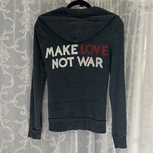 XS AVIATOR NATION MAKE LOVE NOT WAR ZIP UP HOODIE